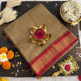 Vriksham Wood With Red Border-Kalyani Cotton Saree-VS4586